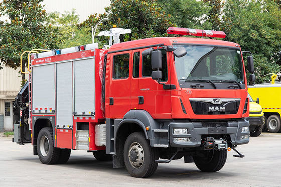 ألمانيا MAN Rescue Special Fire Truck with Winch &amp; Crane &amp; Generator